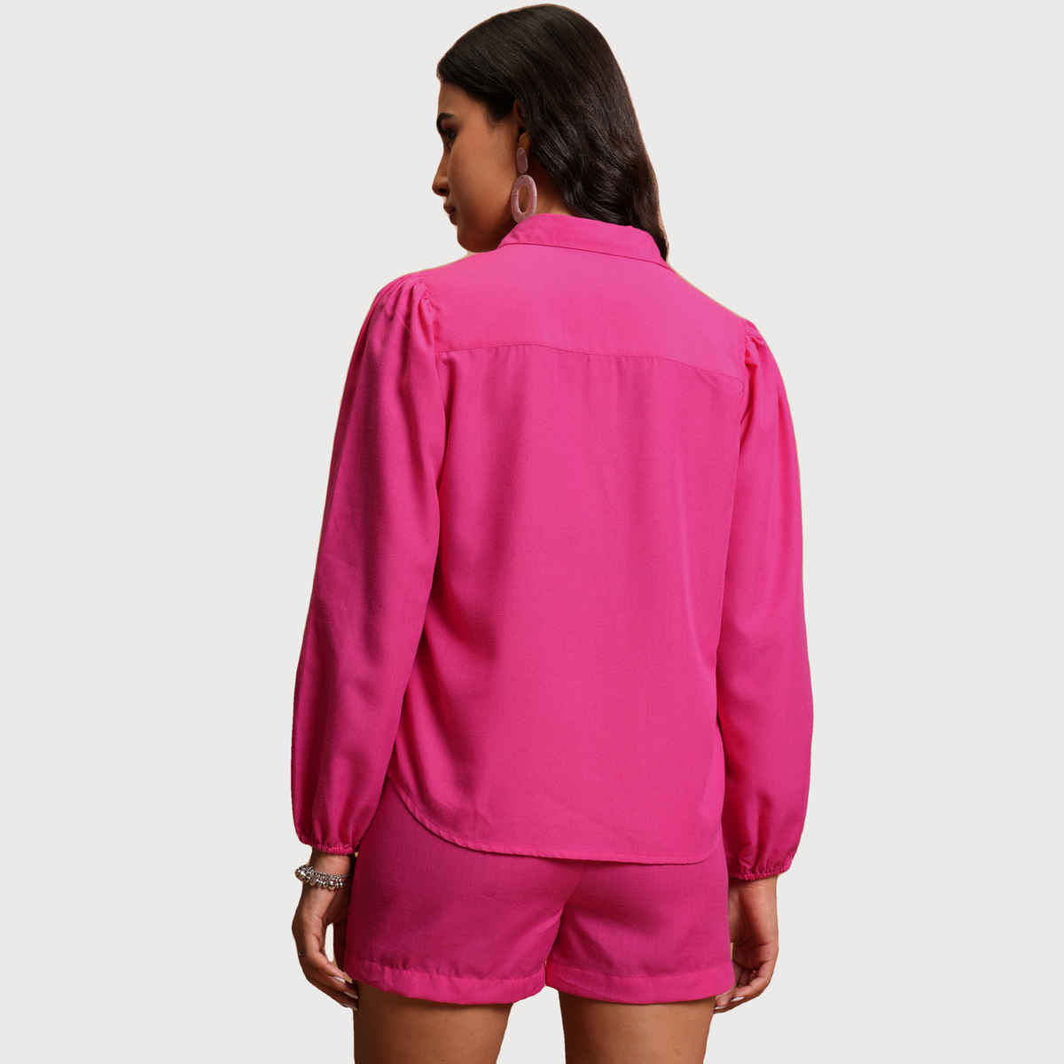 Tokyo Talkies Women's Self Design Shirt with Shorts | Multicolour - S