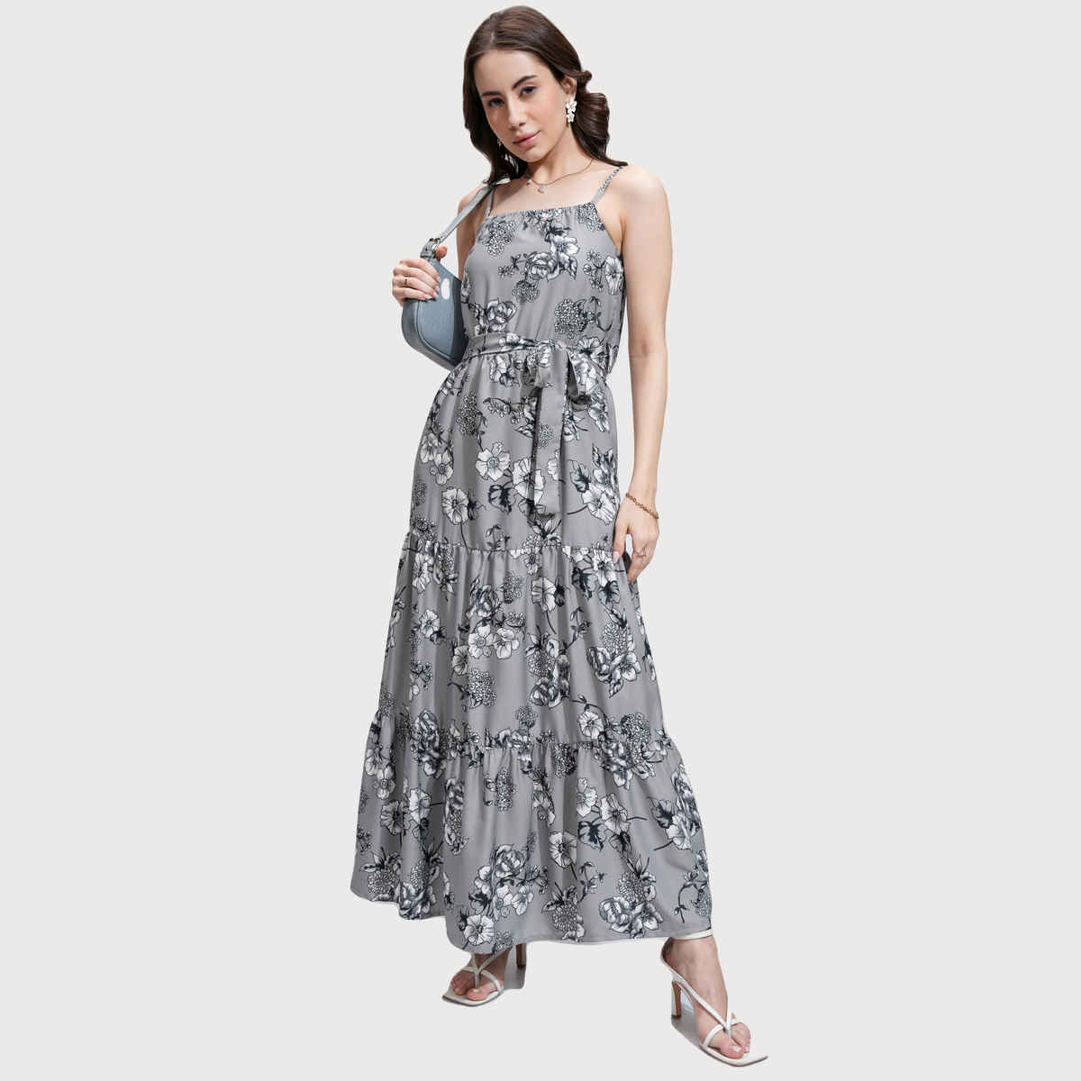 Tokyo Talkies Women's Printed Maxi Dress | Grey - M