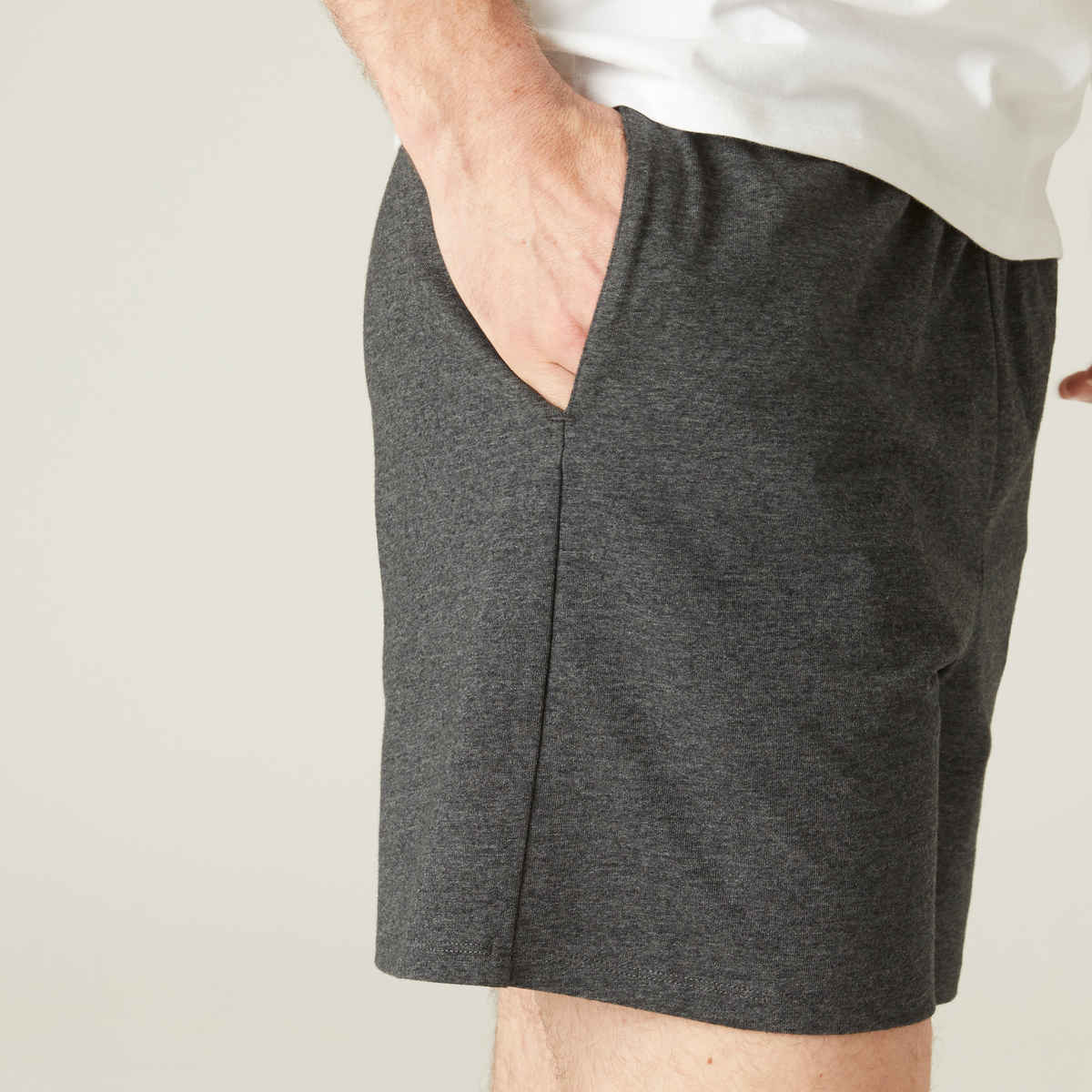 Decathlon Domyos Men Cotton Gym Shorts | Dark Grey | L