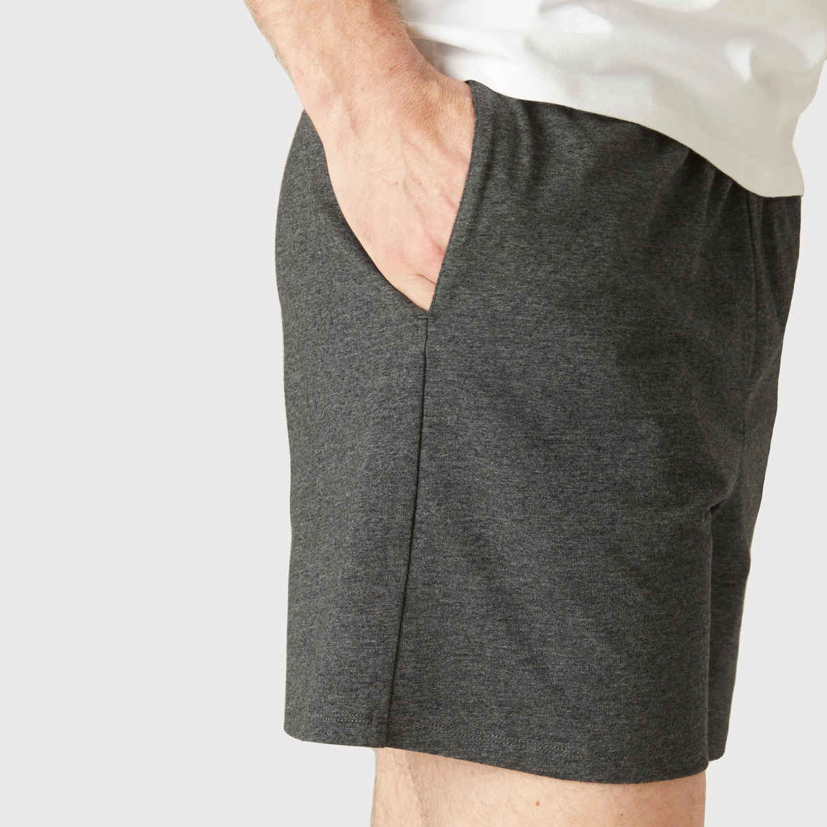Decathlon Domyos Men Cotton Gym Shorts | Dark Grey | L