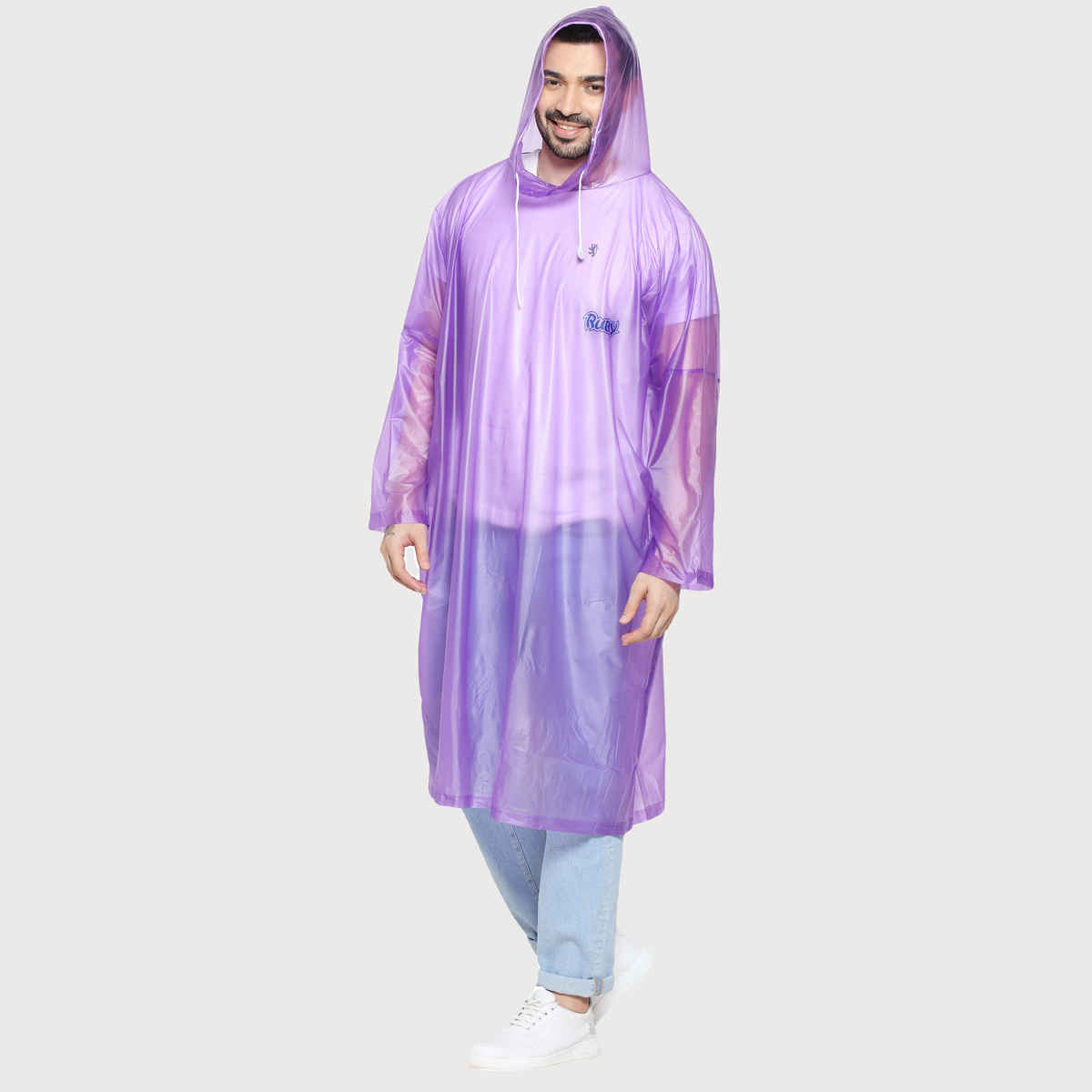 Fendo Ruby Poncho Unisex Waterproof Pvc Unisex Transparent Overcoat | Freesize Raincoat | Purple