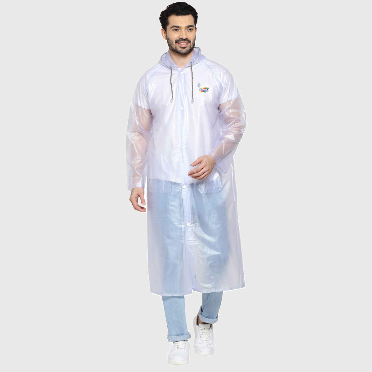 Fendo Ruby Khadi Unisex Waterproof Pvc Unisex Transparent Overcoat | Freesize Raincoat -Transparent