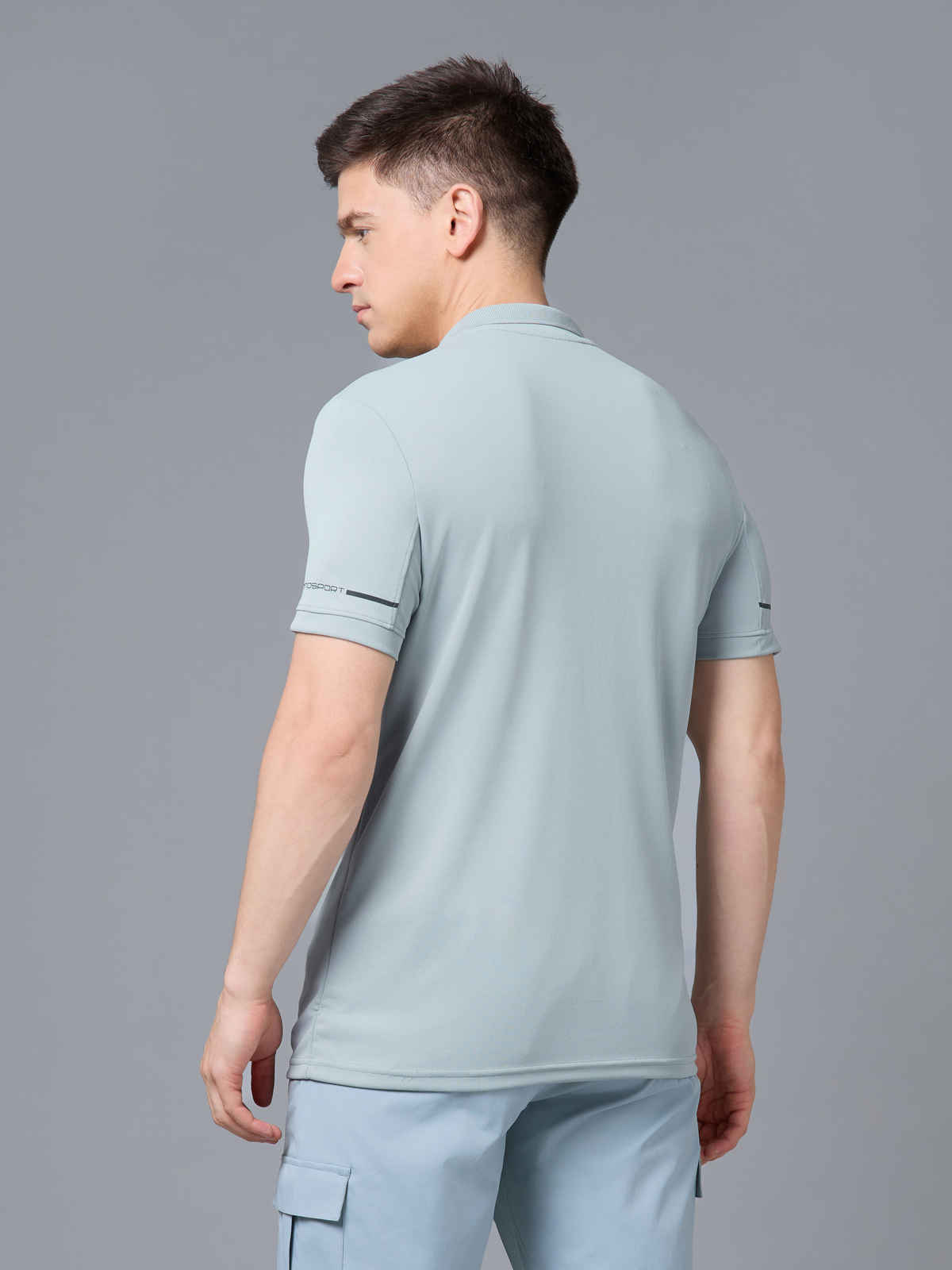 Technosport Men's Solid Slim Fit Polo Sports T-Shirt with TECHNOCOOL+ | Ultimate Grey | M