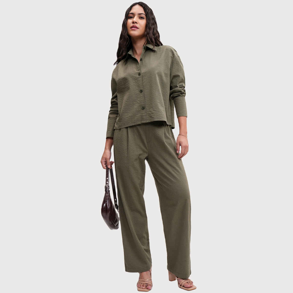 Tokyo Talkies Women's Yd Stripe Seersucker Shirt | Green - M