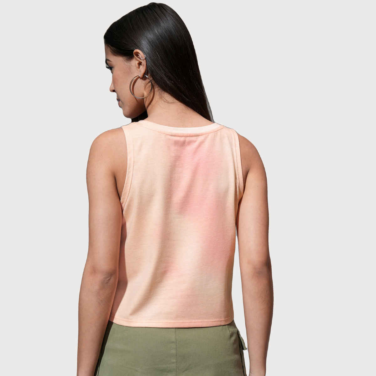 Tokyo Talkies Women's Printed Front Tie Up Sleeveless Crop Top | Multicolour - S