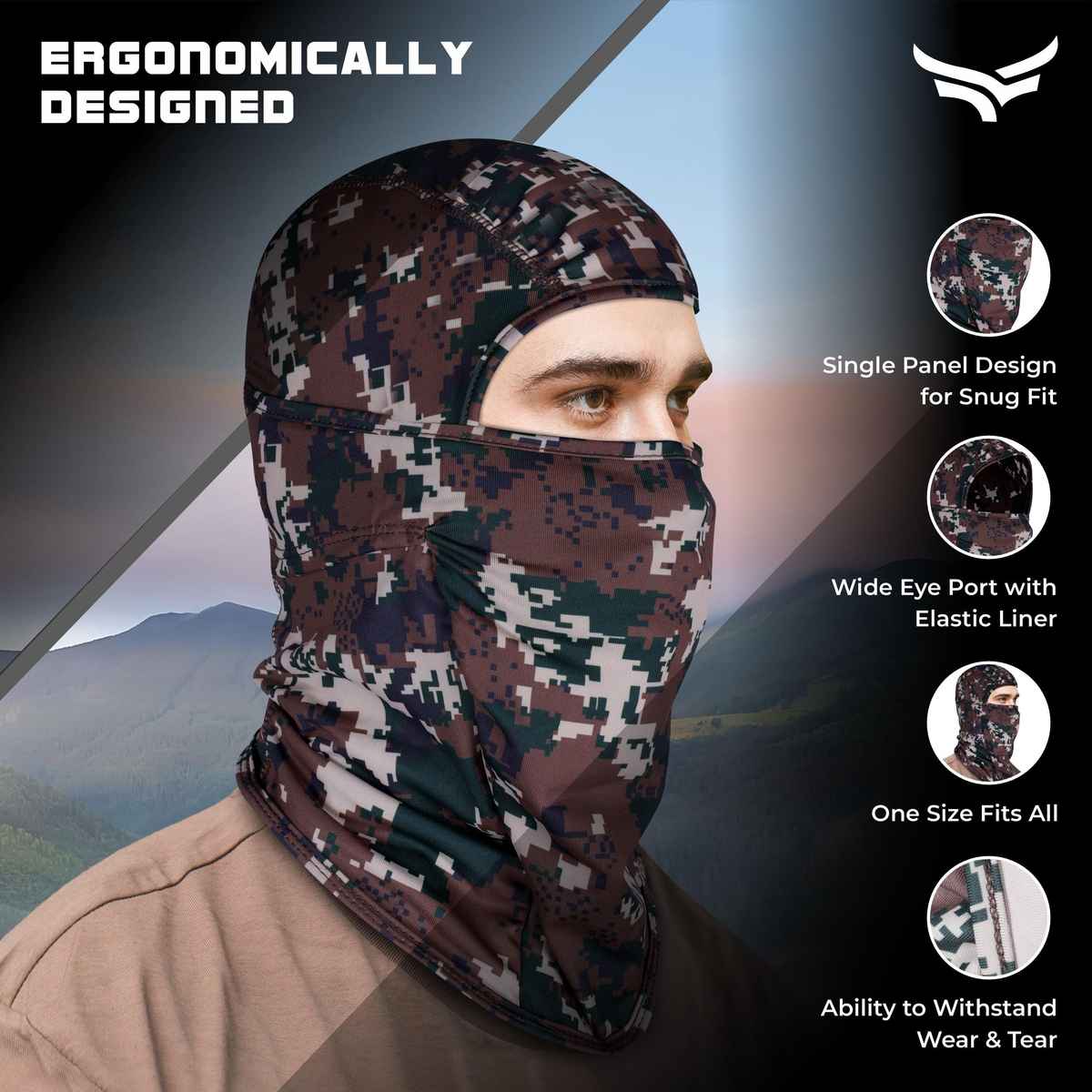 Xtrim UV-Protected Balaclava for Biking - Sweat Absorbing & Odour-Free | Camo Green