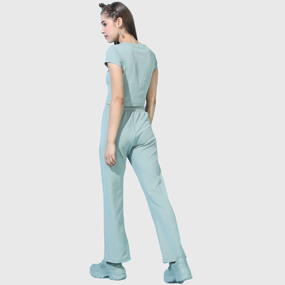 Tokyo Talkies Women's Top with Trouser | Green - M
