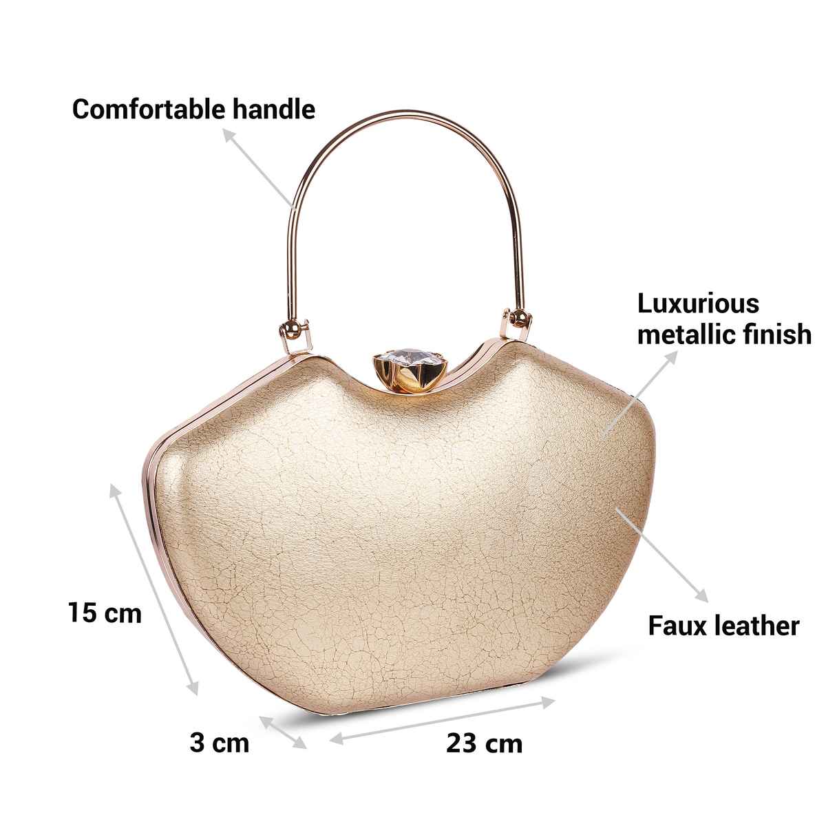 Mochi Women's Evening Clutch | 38-140-15 | Gold