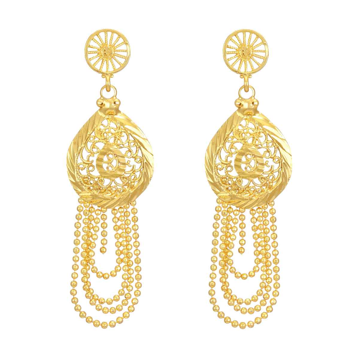 Shining Diva Fashion Long Chain One Gram Gold Plated Traditional Jewellery Set for Women | 11749s