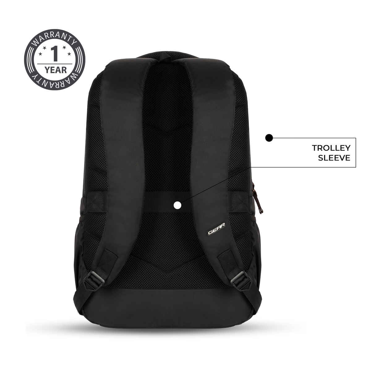 Gear Aspire 4 Faux Leather Laptop Backpack Brown Black