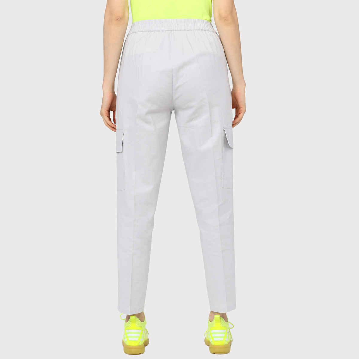 Tokyo Talkies Women's Straight Fit Cargos Trouser | White - 32