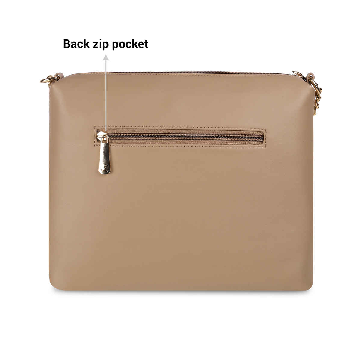 Mochi Beige Synthetic Sling Bag for Women | 66-7673-20