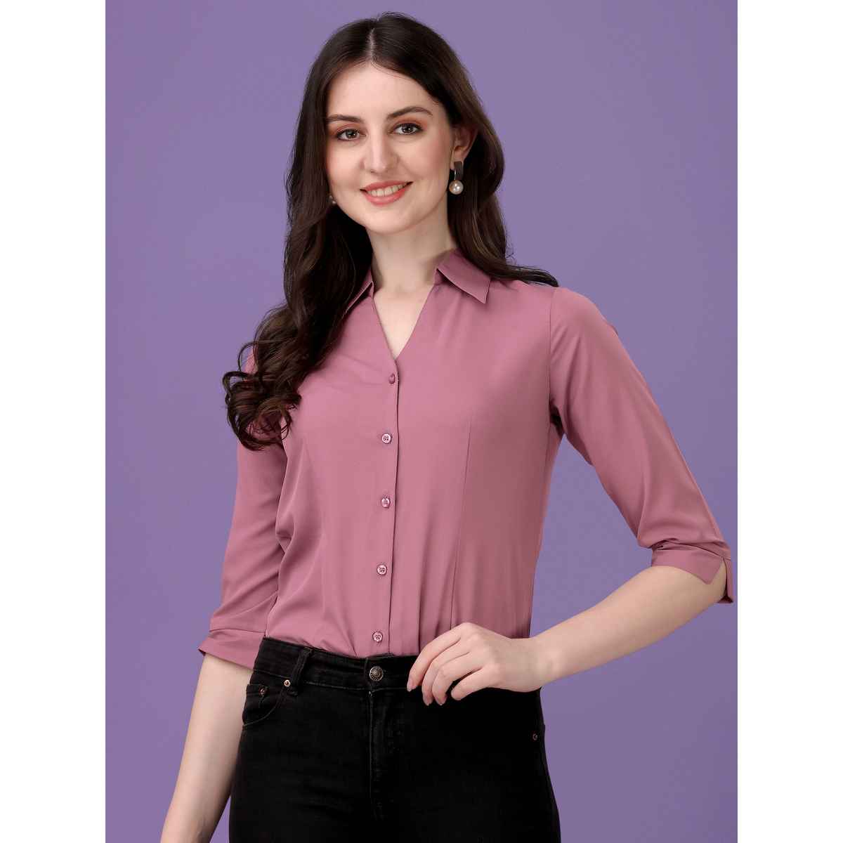 Sheetal Associates Women's Relaxed Casual Shirt | 15027 | Pink - L