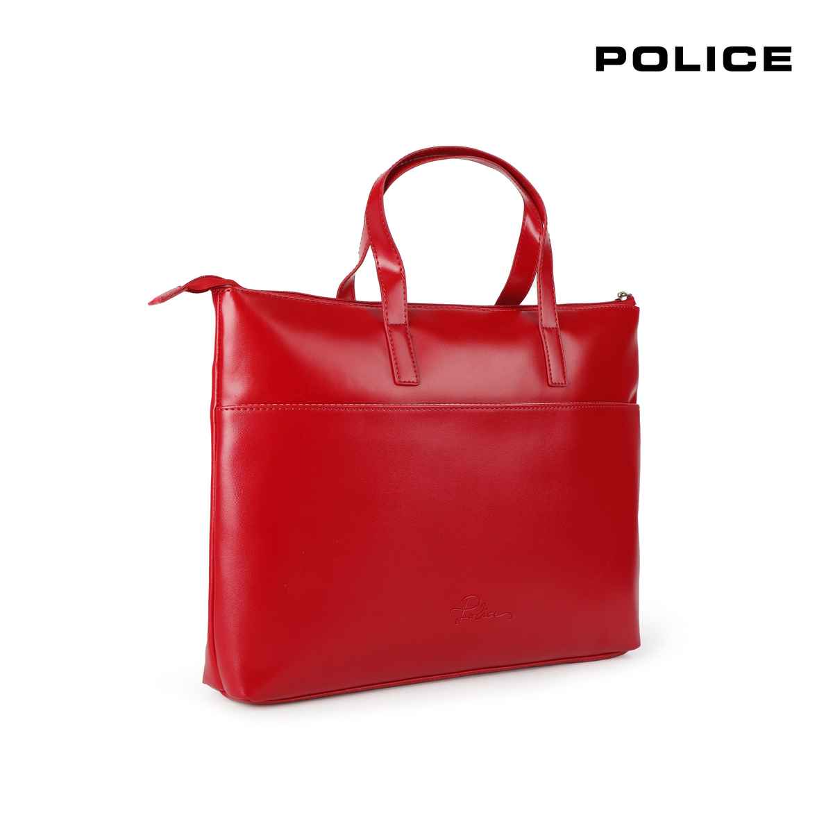 Police Solid PU 2 L Top Handle Office Bag | Red - Free Size