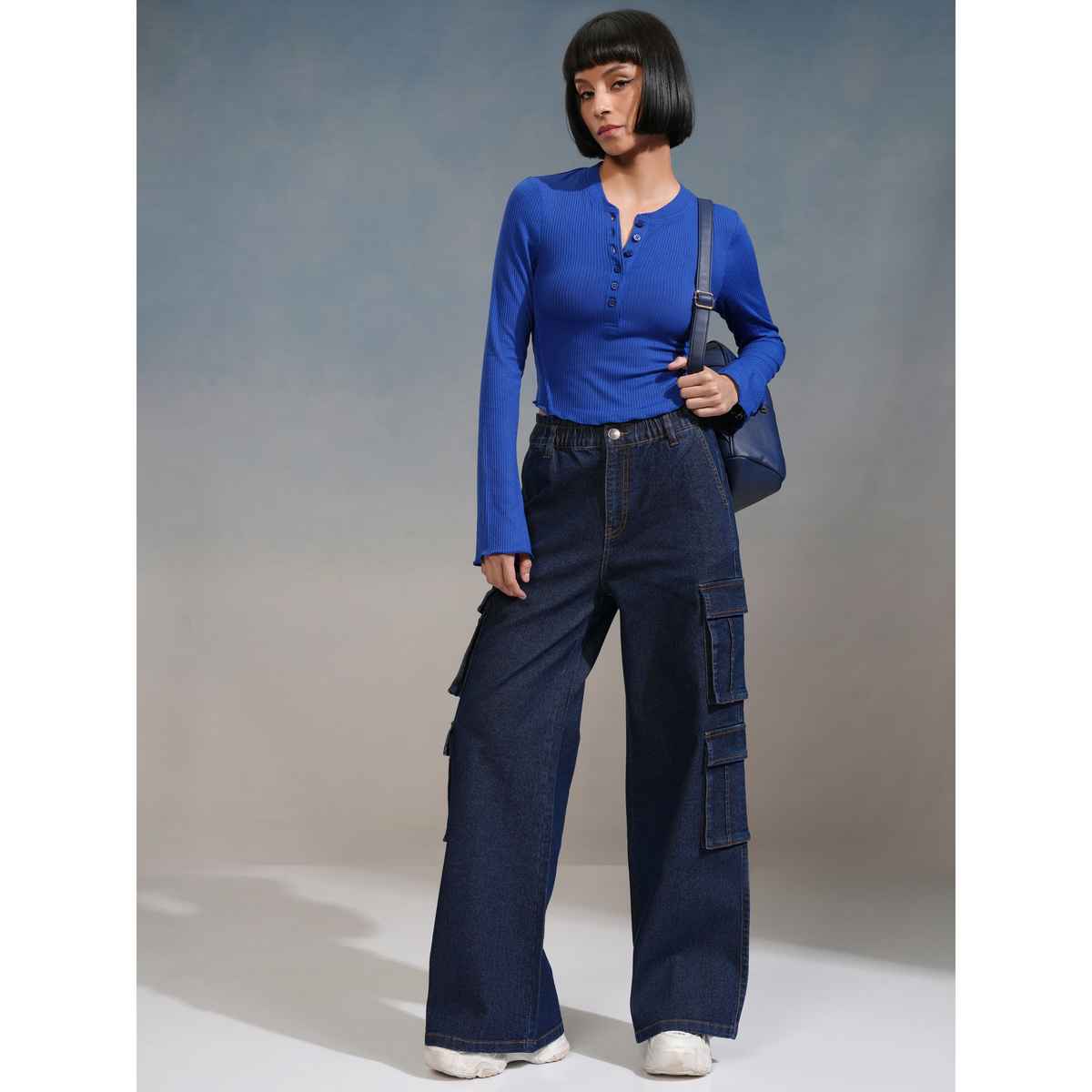 Tokyo Talkies Women's Straight Fit Cargo Jeans - 30