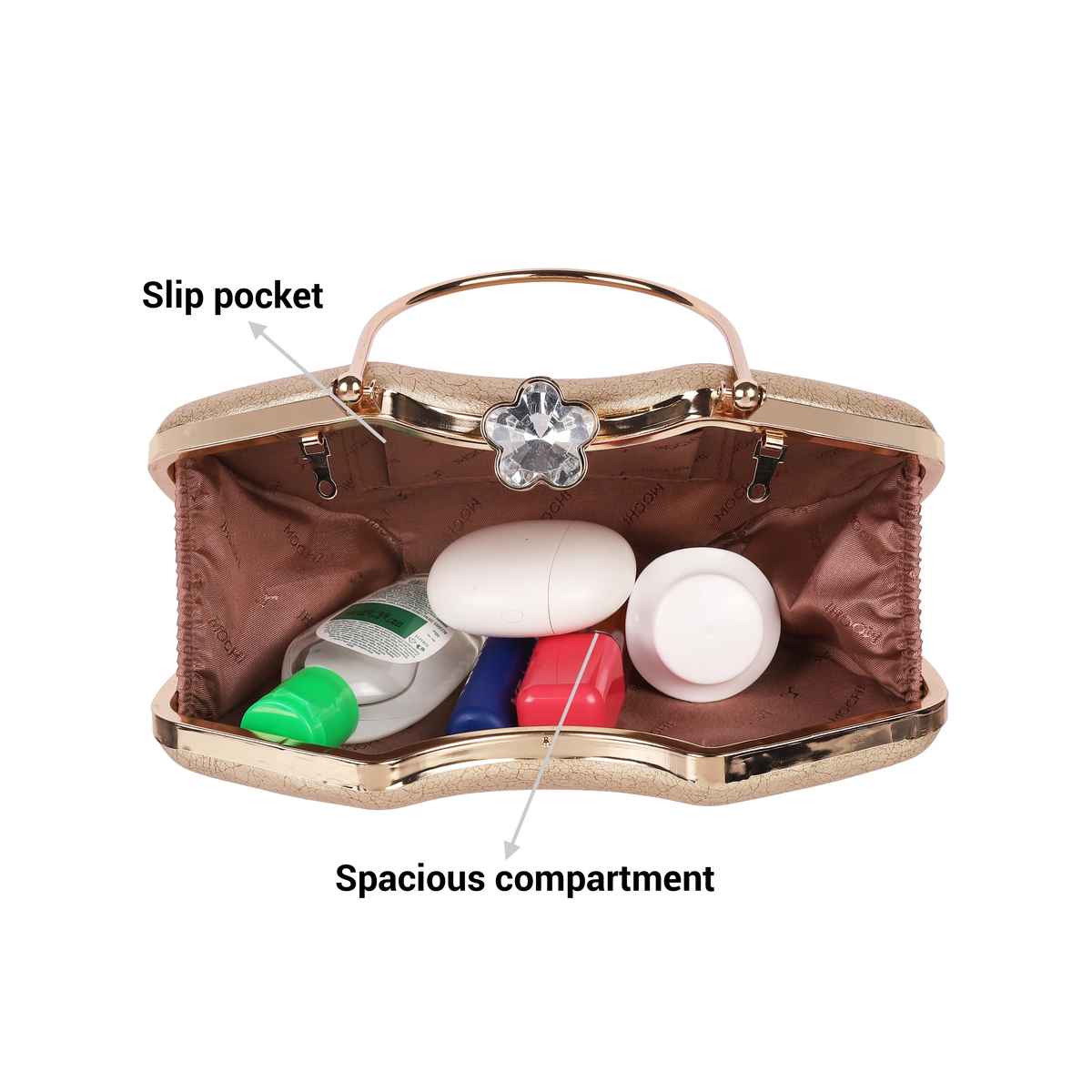 Mochi Women's Evening Clutch | 38-140-15 | Gold