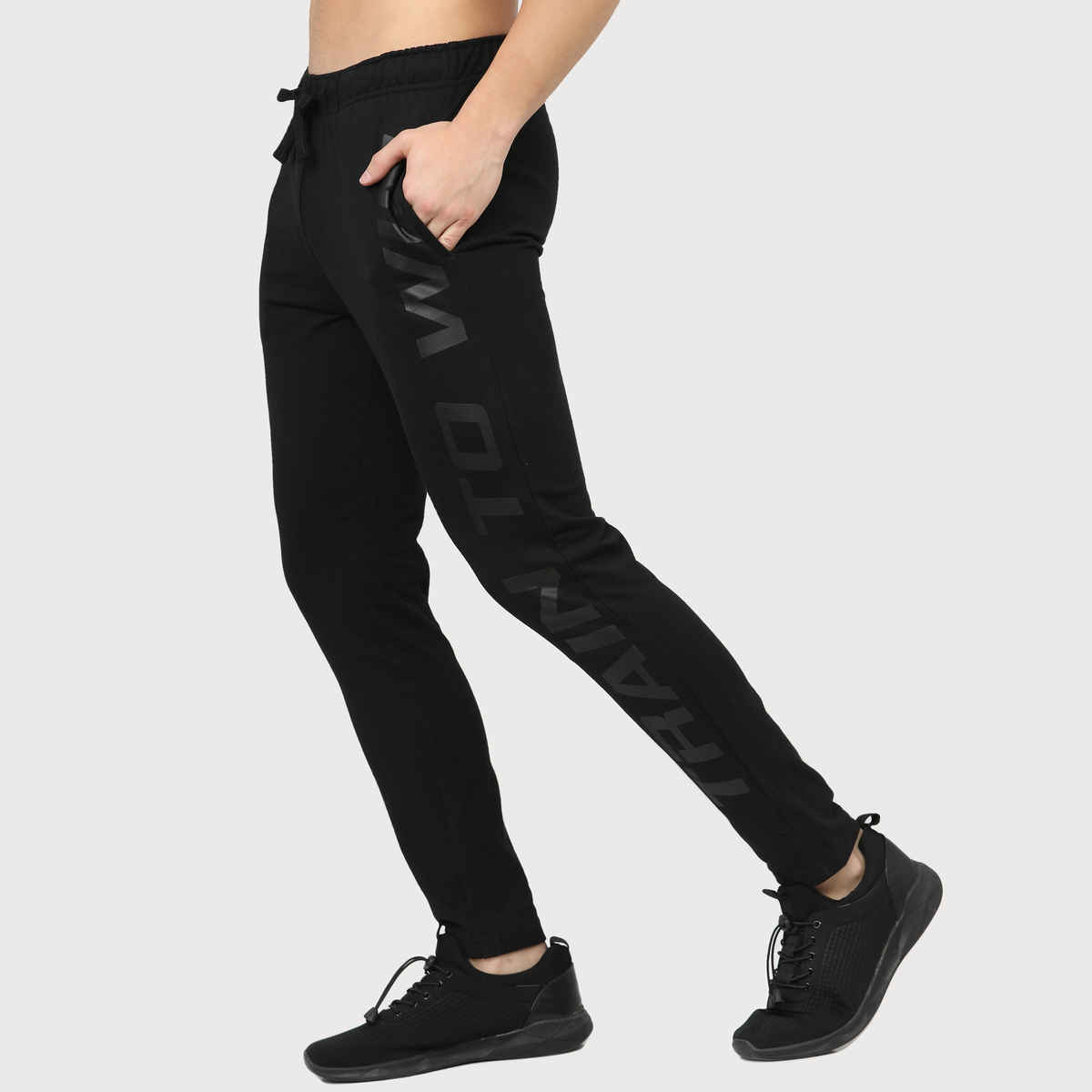 Highlander Men Solid Slim-Fit Track Pant | Black - 30
