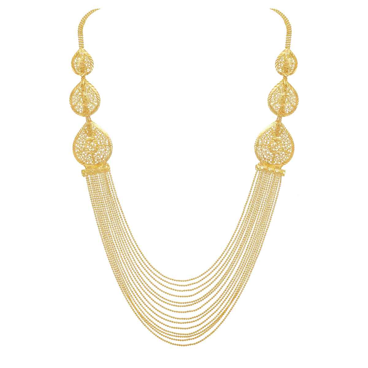 Shining Diva Fashion Long Chain One Gram Gold Plated Traditional Jewellery Set for Women | 11749s