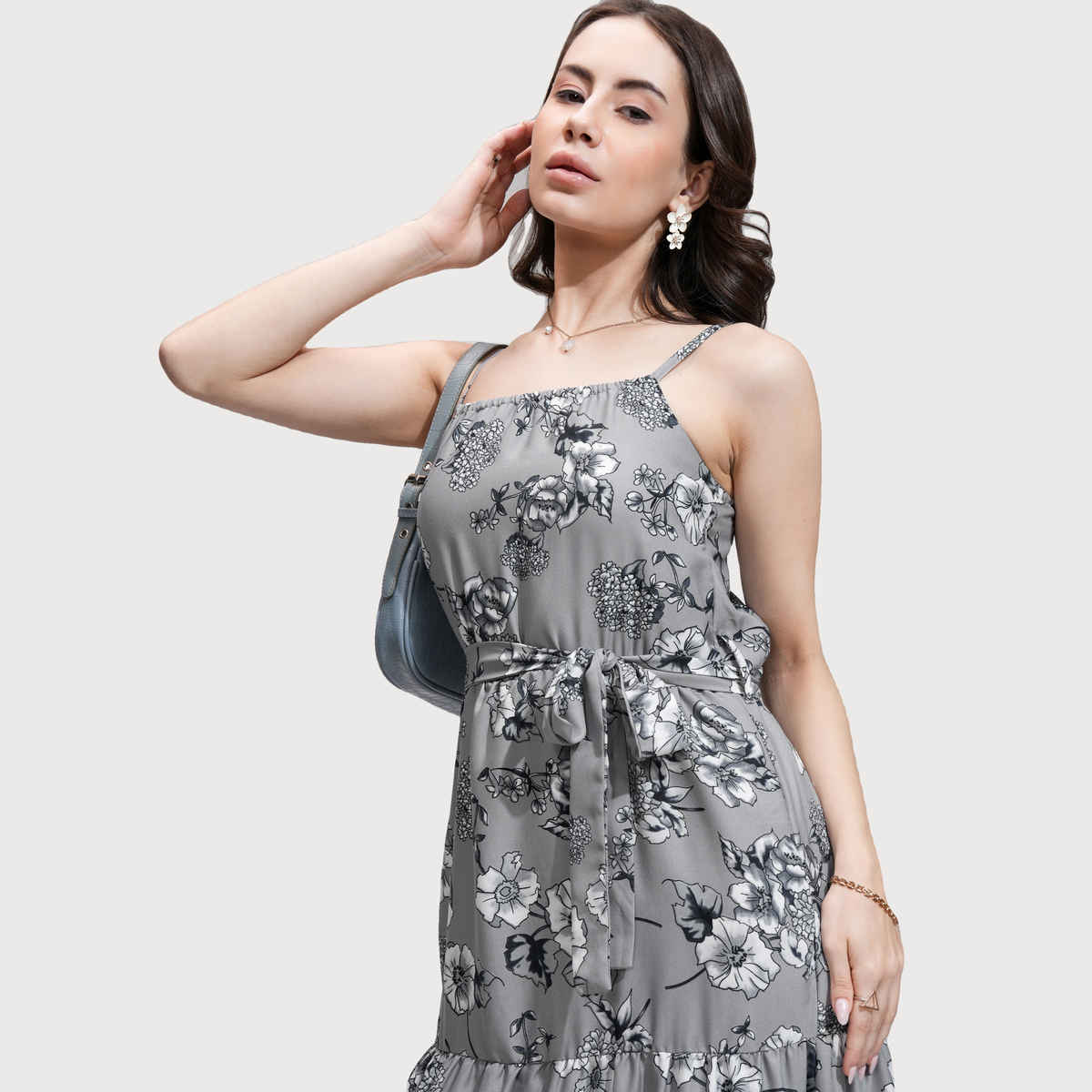 Tokyo Talkies Women's Printed Maxi Dress | Grey - M