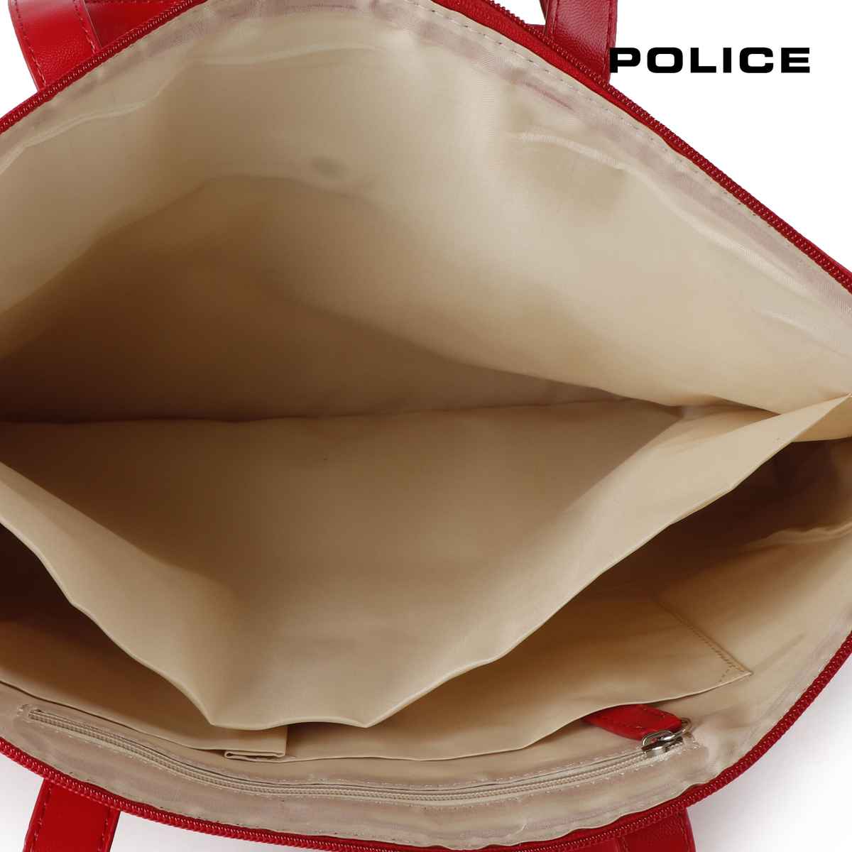 Police Solid PU 2 L Top Handle Office Bag | Red - Free Size