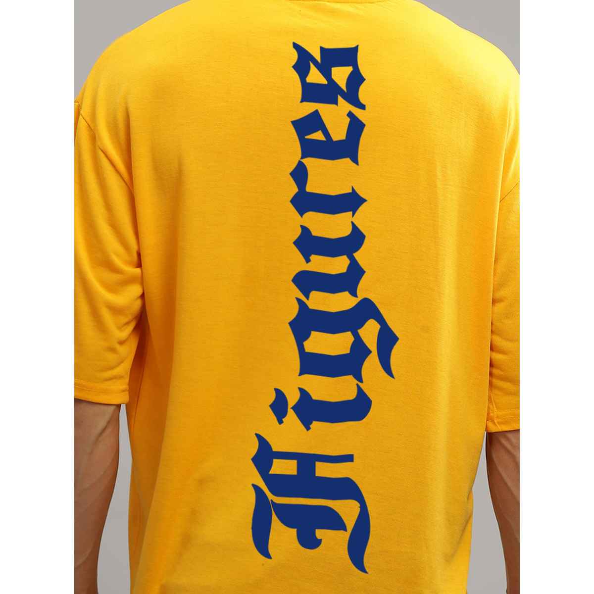 De Tees Men's Oversize T-shirt | M-OST-YELLOW-FIGURES | Yellow - XL