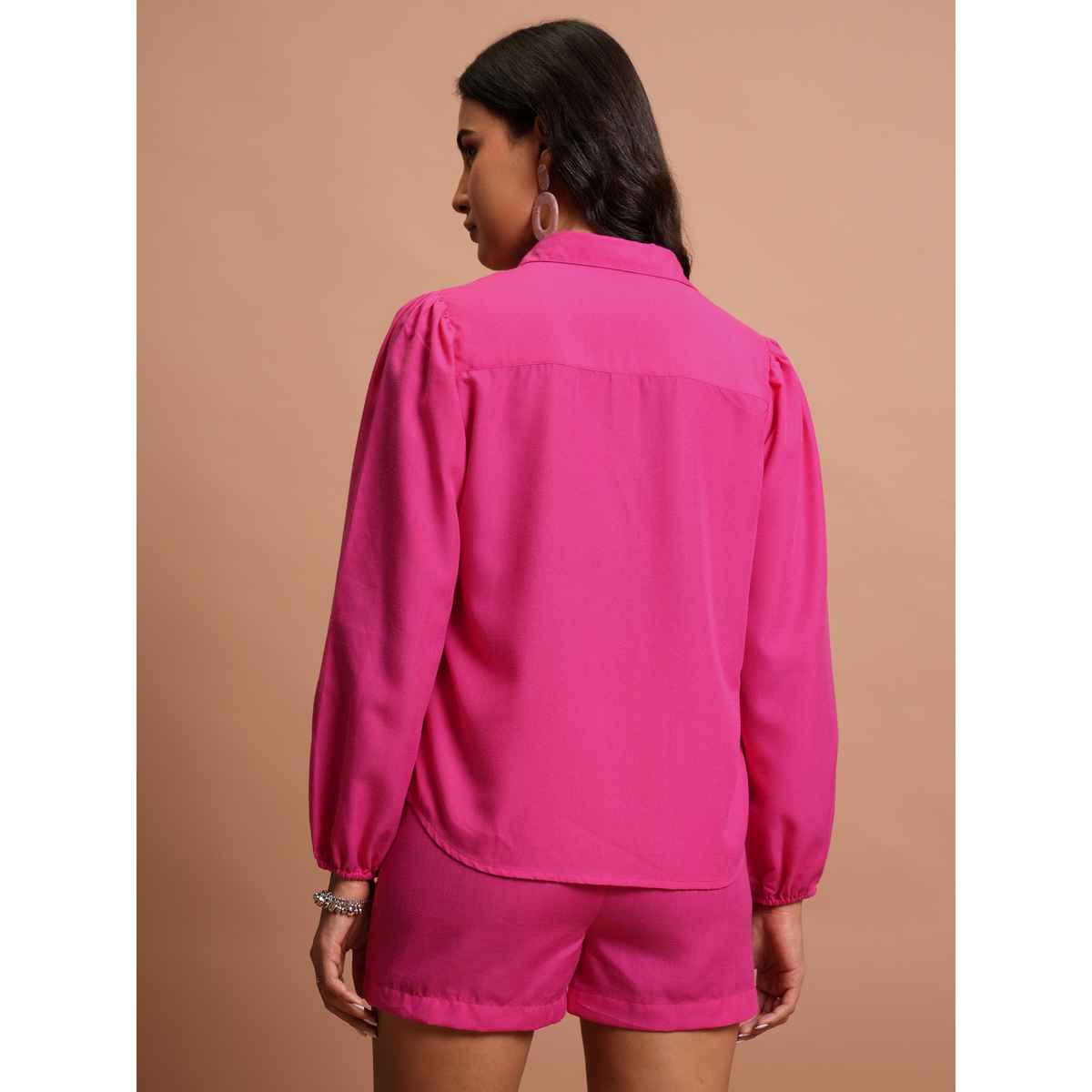 Tokyo Talkies Women's Self Design Shirt with Shorts | Multicolour - L