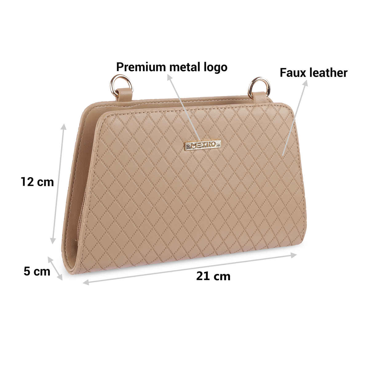 Metro Beige Synthetic Wallet for Women | 95-115-20