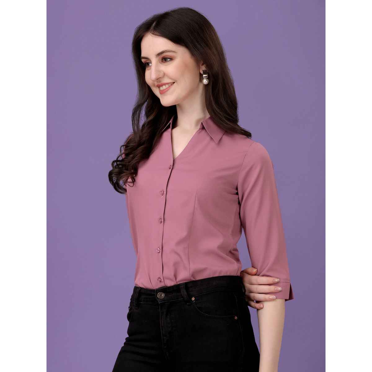 Sheetal Associates Women's Relaxed Casual Shirt | 15027 | Pink - L