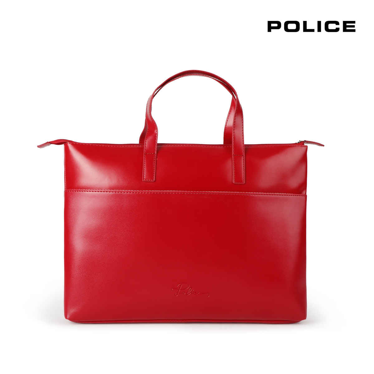 Police Solid PU 2 L Top Handle Office Bag | Red - Free Size