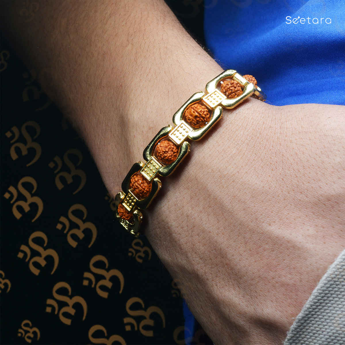 Seetara Modern Rudraksha Bracelet with Gold Plating