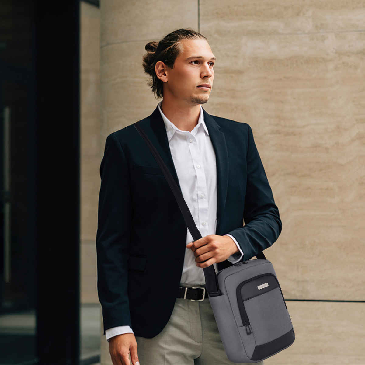 WILDHORN Sling Crossbody, Stylish Shoulder Bag for Men Women, Adjustable Strap | Grey