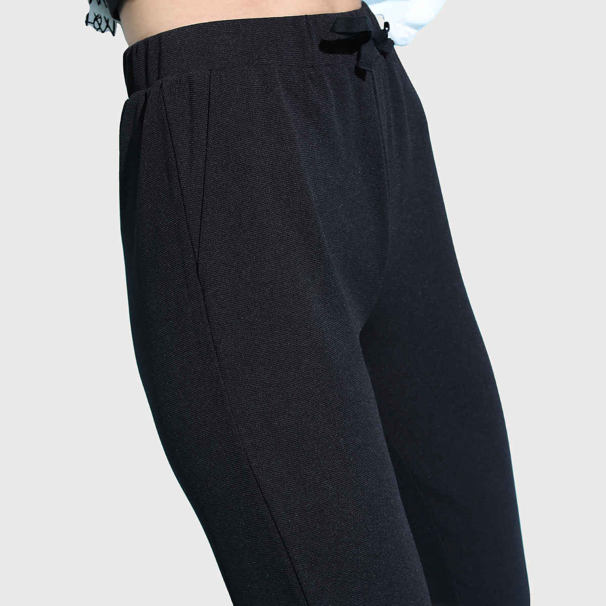 Tokyo Talkies Women's Stylish Solid Top with Trouser | Black - M