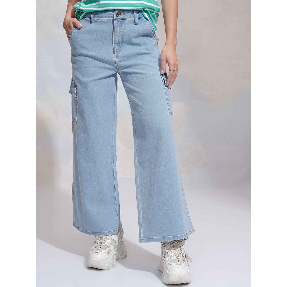 Tokyo Talkies Women's Wide Leg Cargo Jeans - 30