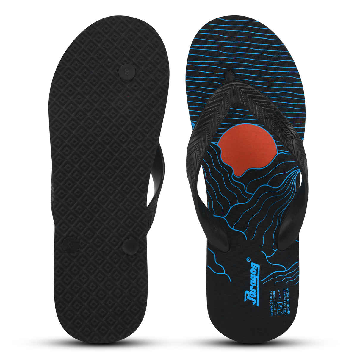 Paragon Men's Lightweight & Waterproof Hawai Slipper | Orange - UK 7