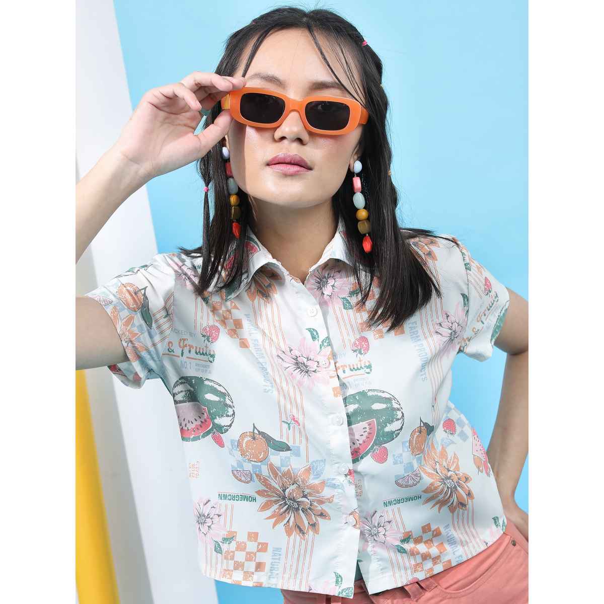 Tokyo Talkies Women's Casual Shirt | White - M