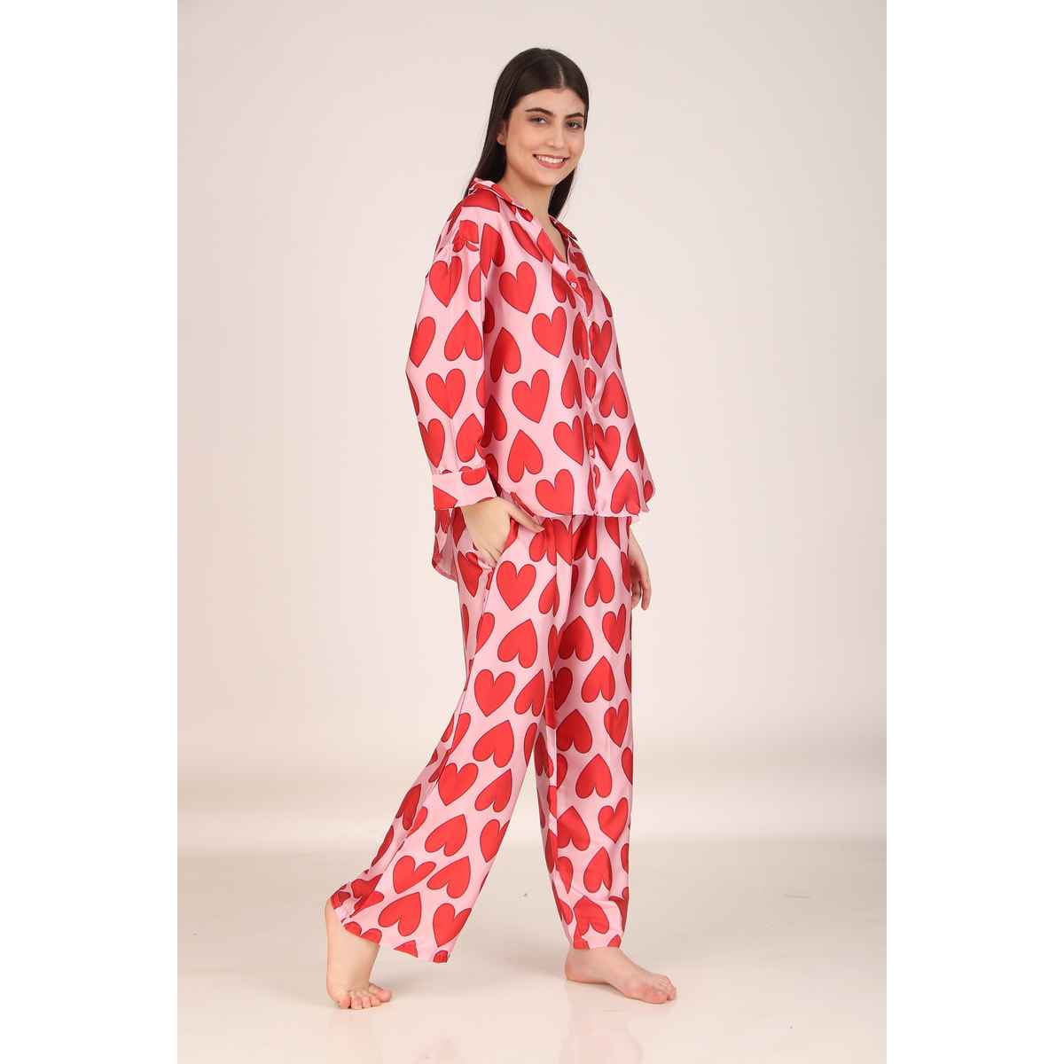 Masha Women's All Hearts Oversized Pajamas | Set | S