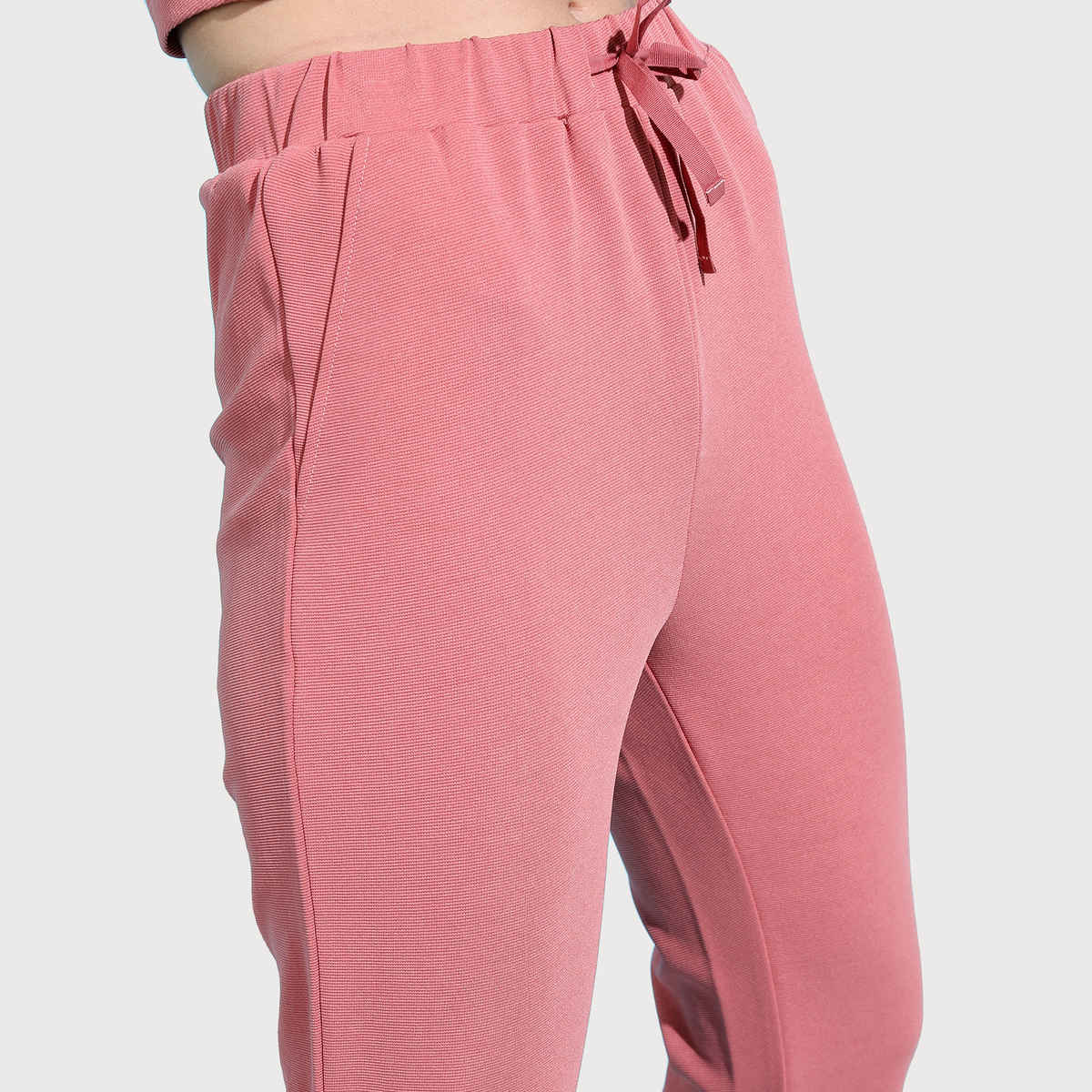 Tokyo Talkies Women's Beautiful Solid Top with Trouser | Pink - S