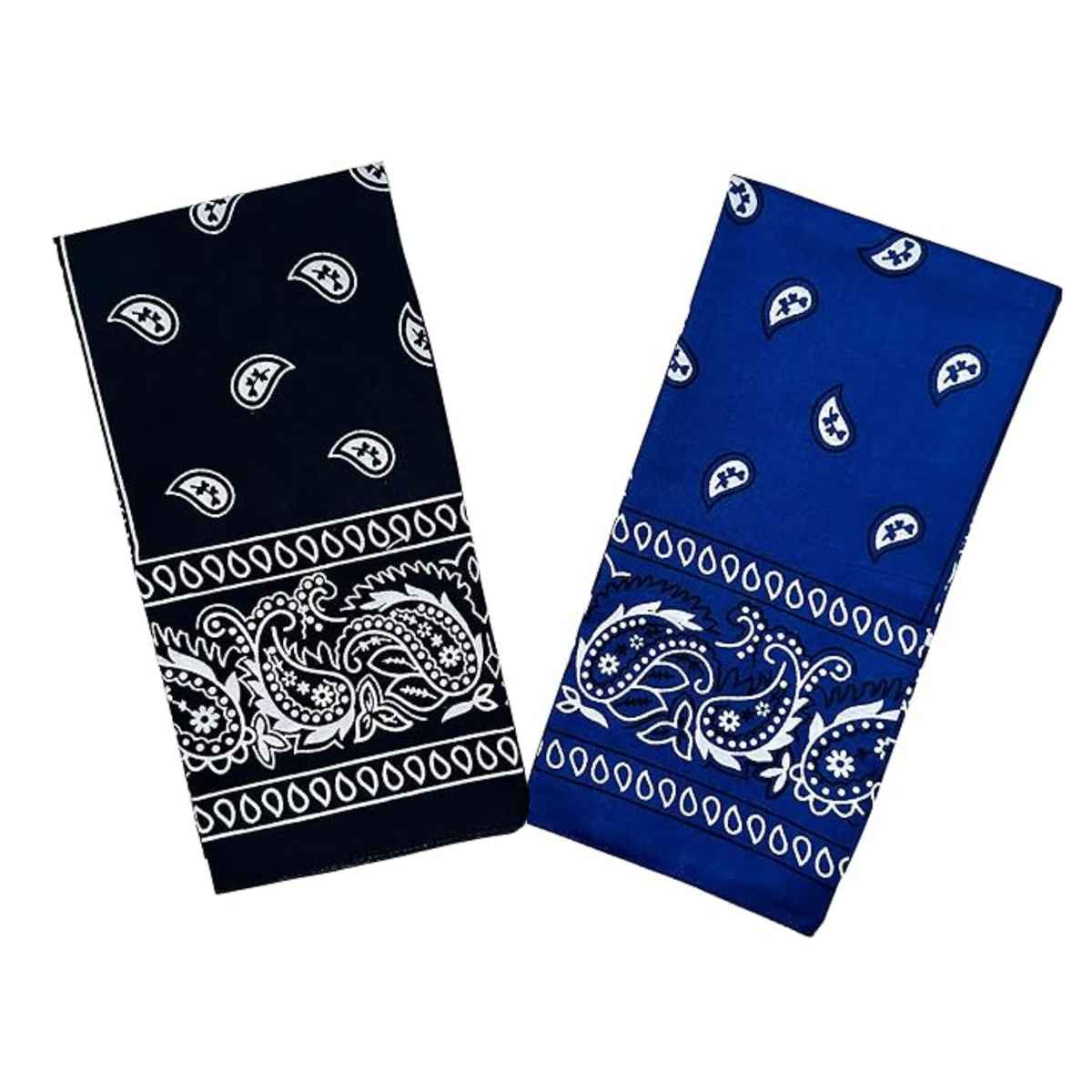 Royal Mart Unisex Cotton Blend Bandana | Black and Blue - One Size