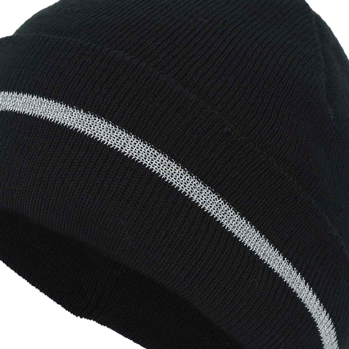 Fabseasons Unisex Solid Cotton Blend Beanie | Black - Free Size