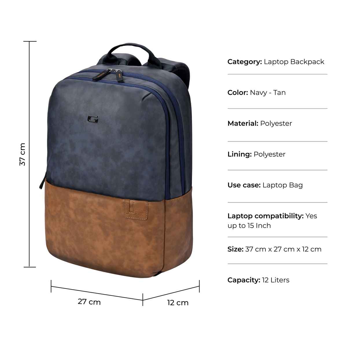 Gear Uber Leatherite Lbp - Navy Tan