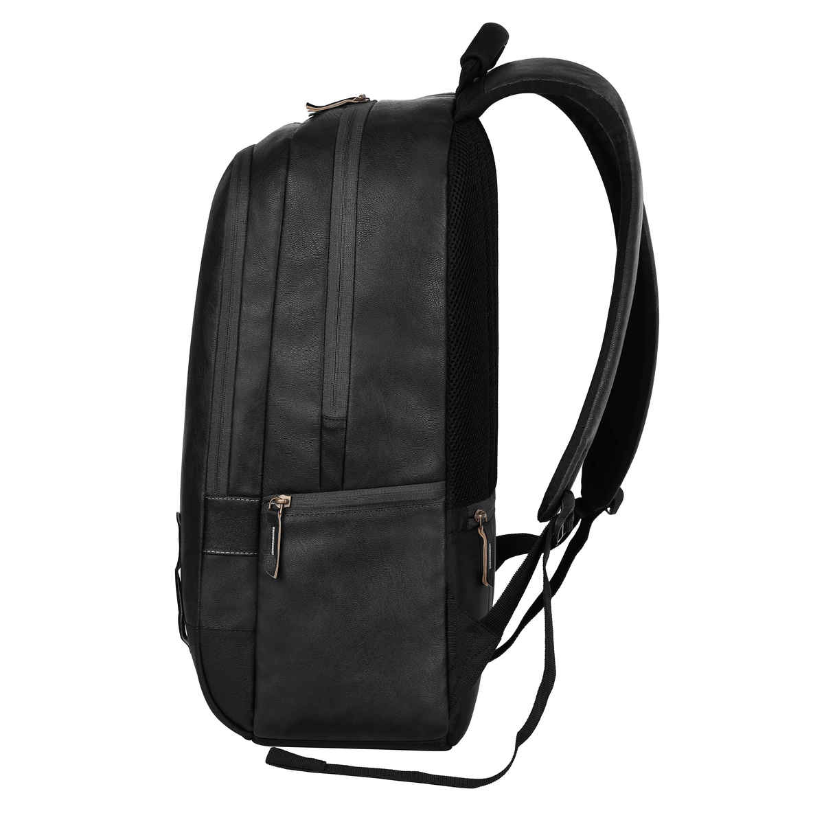Gear Unisex Solid Faux Leather 20 L Laptop Backpack | Black