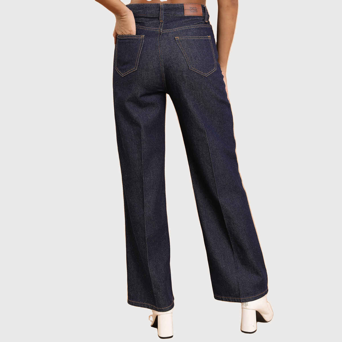 Tokyo Talkies Women's Flared Clean Look Cotton Jeans | Indigo - 28