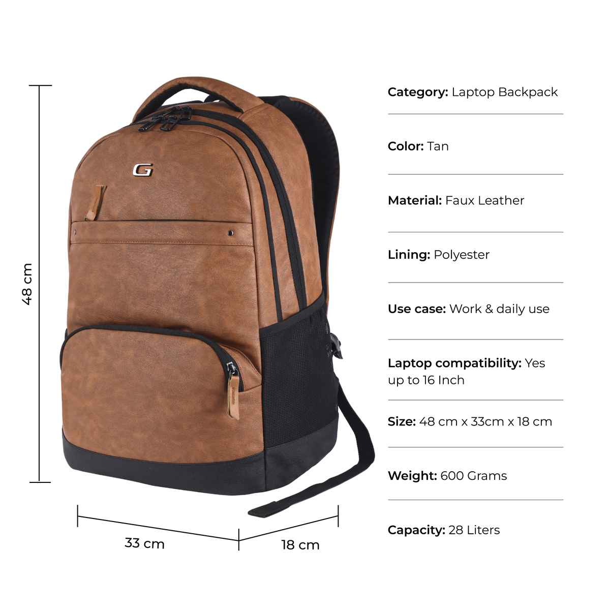 Gear Vintage 2 Leather Lbp - Tan Black