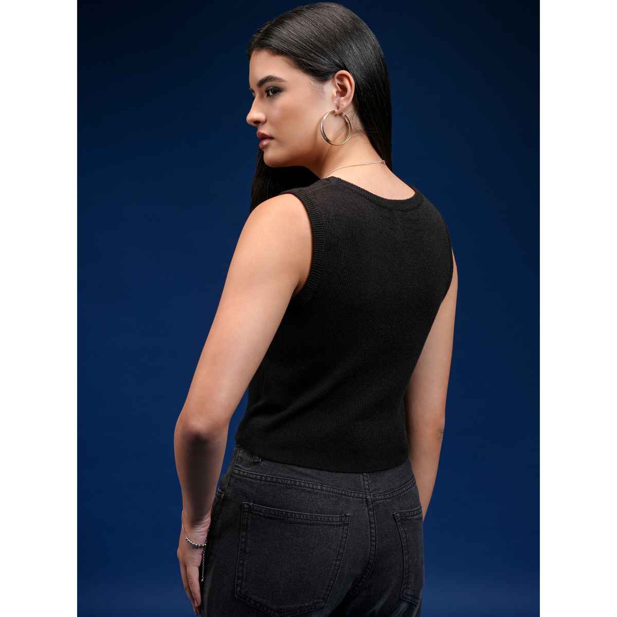 Tokyo Talkies Women's Jet Chokerneck Sweater | Black - L