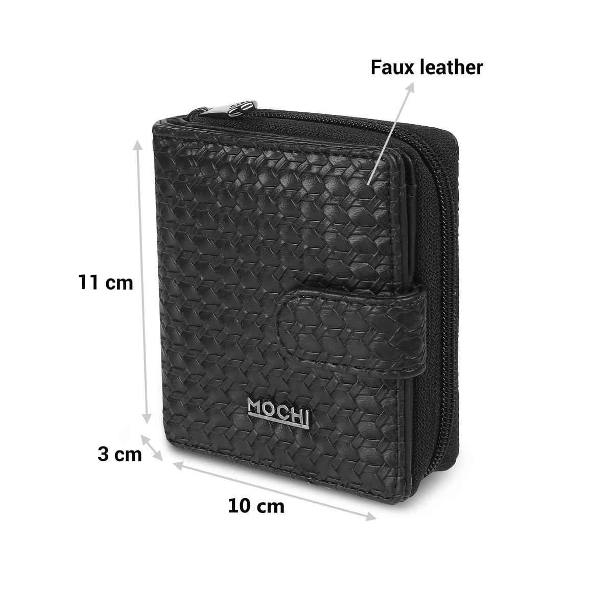 Mochi Black Synthetic Wallet for Women | 95-139-11