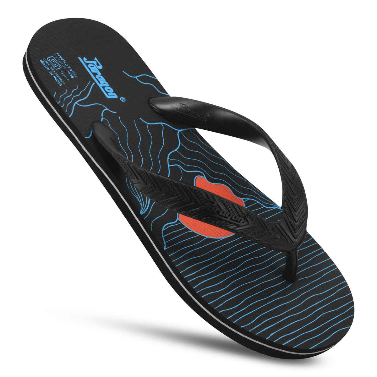 Paragon Men's Lightweight & Waterproof Hawai Slipper | Orange - UK 9