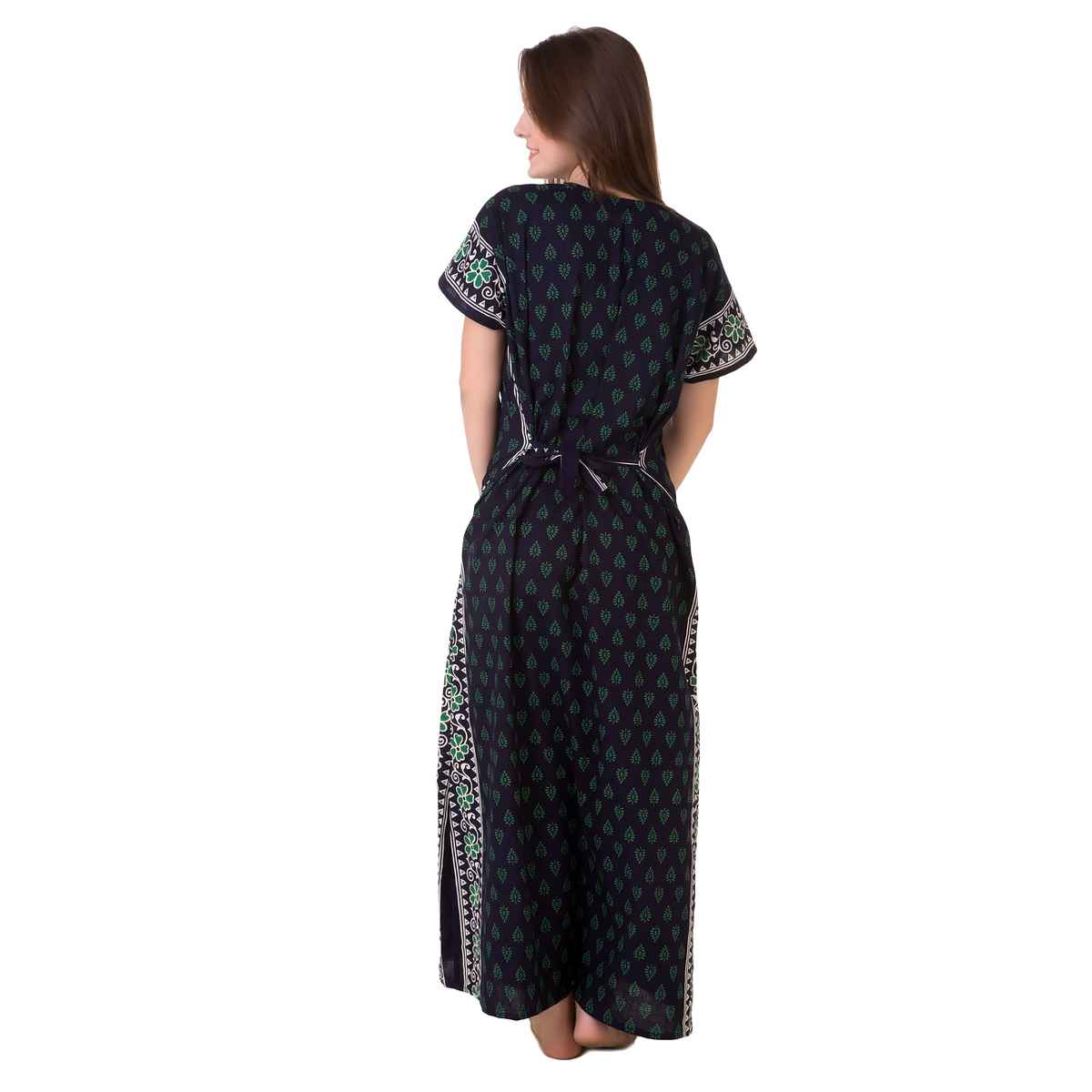 Masha Womens-Navy Blue-Cotton Nighty-Freesize