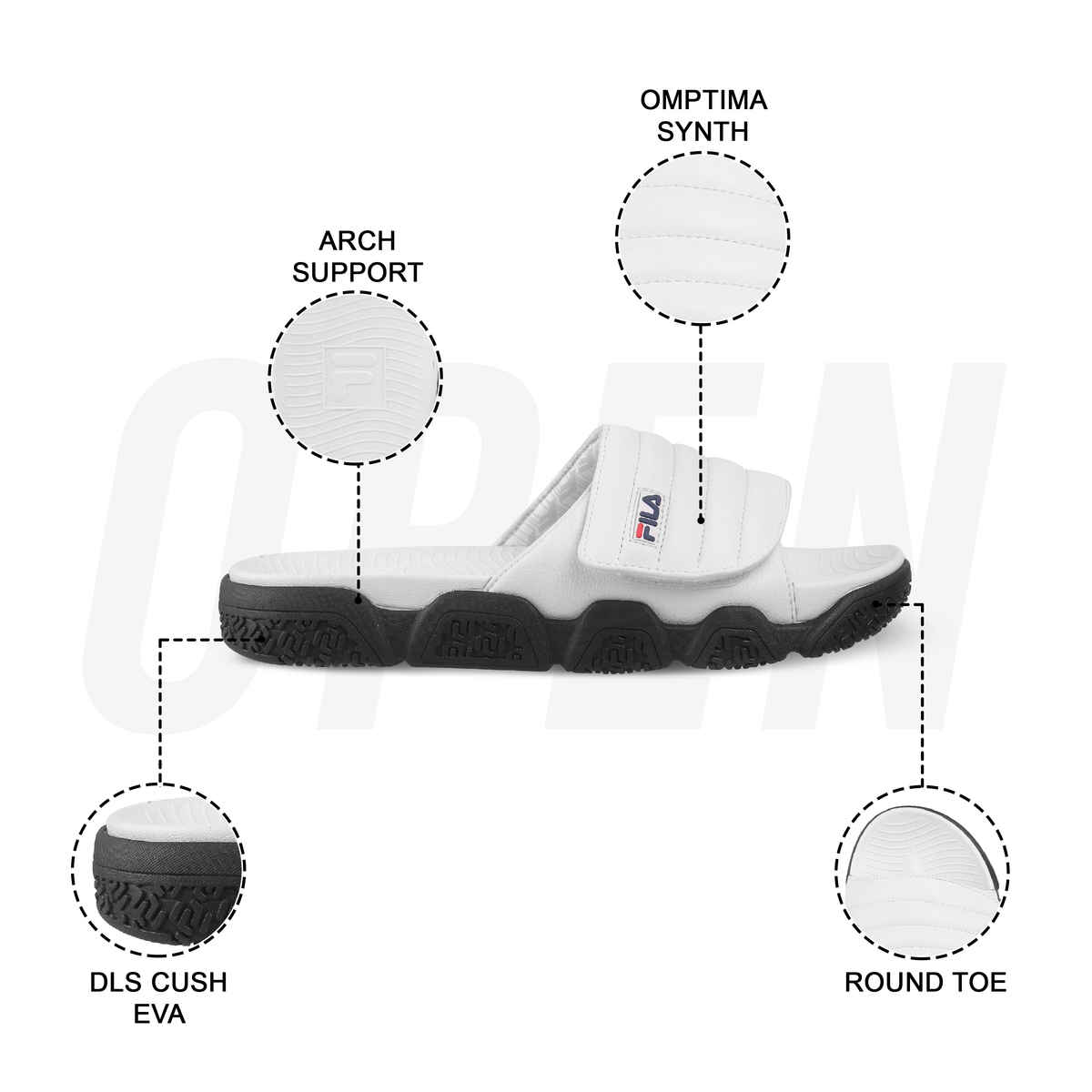 Fila Forida Sliders For Men And Women | Off White | (Size- 5)