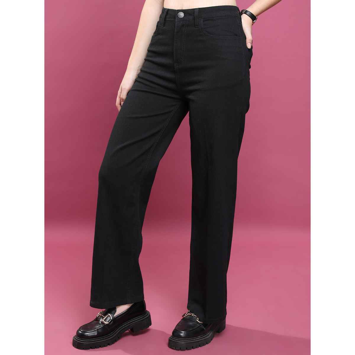 Tokyo Talkies Women's Flared Clean Look Stretchable Jeans - 34