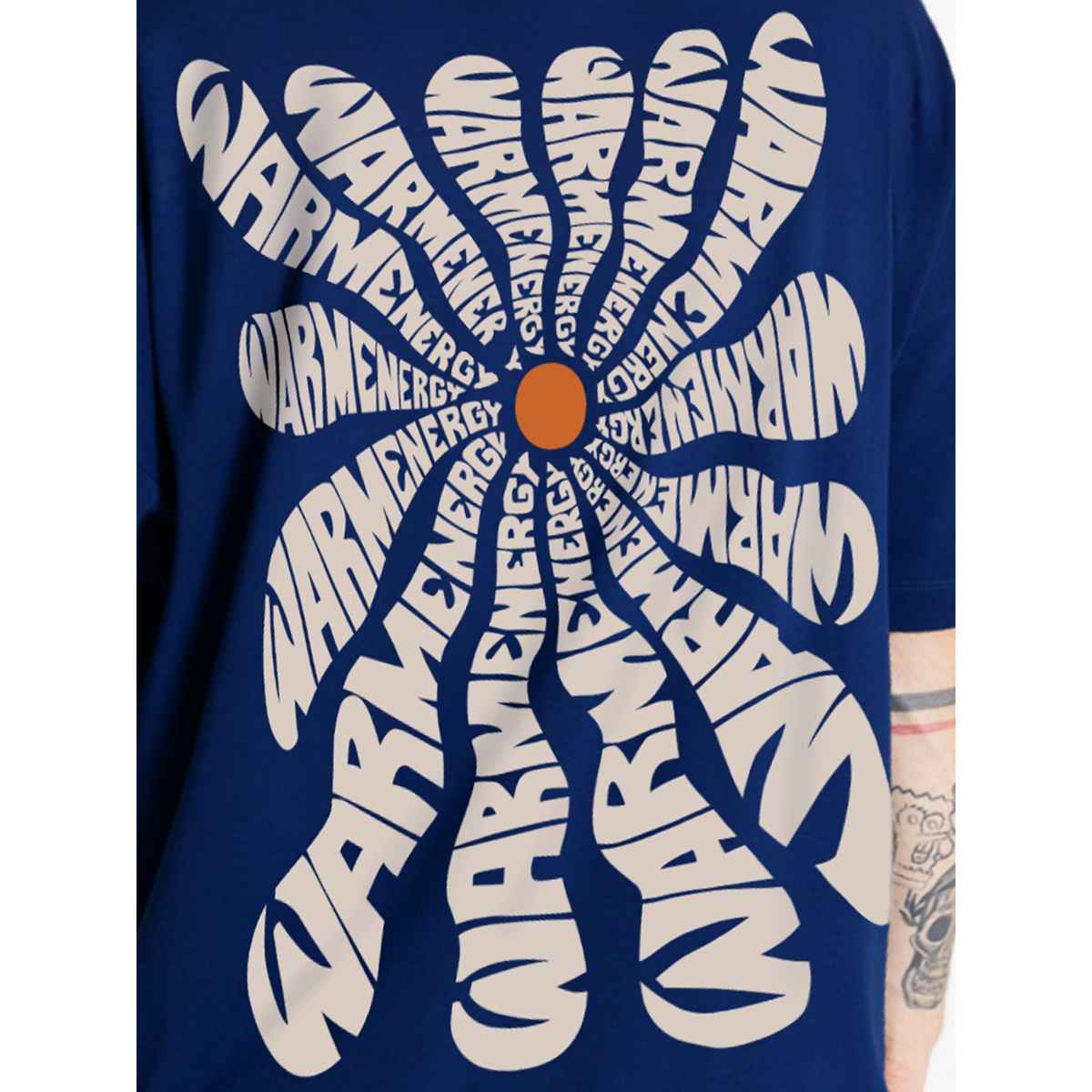 De Tees Men's Oversize T-shirt | M-OST-NAVY-WARM-ENERGY | Navy - S